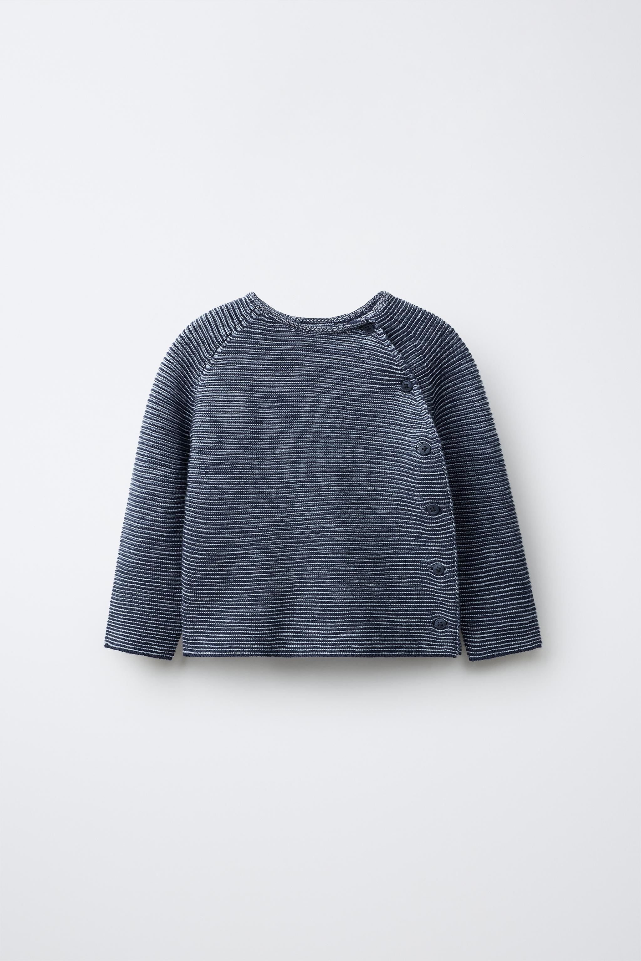 STRIPED WRAP KNIT JUMPER
